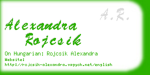 alexandra rojcsik business card